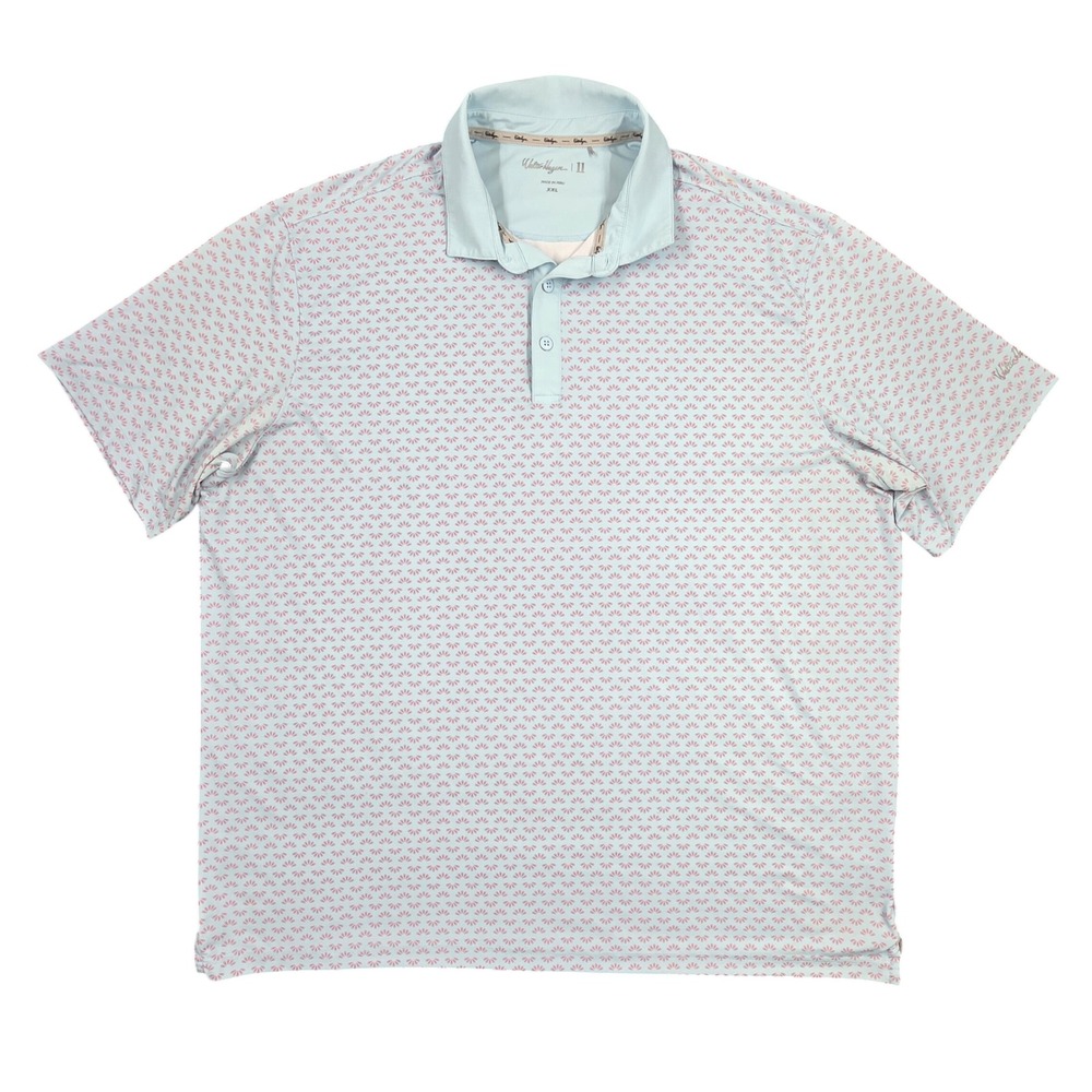 Walter Hagen 11 Mens XXL Golf Polo Shirt Blue Red Geometric Print Performance